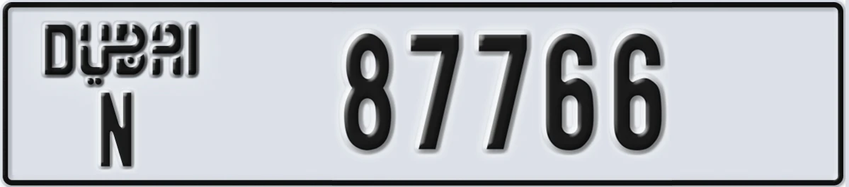 UAE License Plate Dubai N 87766