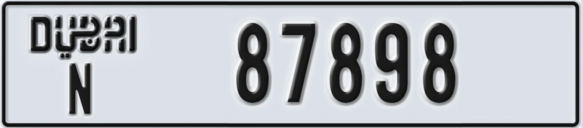 UAE License Plate Dubai N 87898