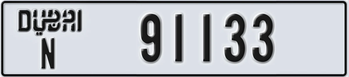 UAE License Plate Dubai N 91133