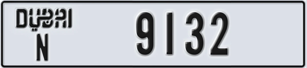 UAE License Plate Dubai N 9132