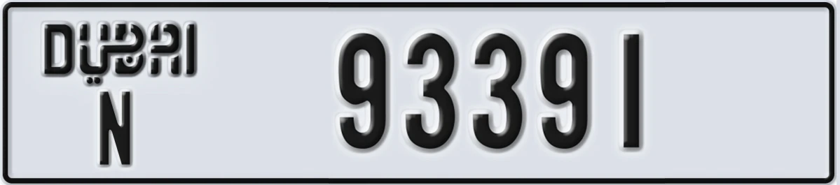 UAE License Plate Dubai N 93391