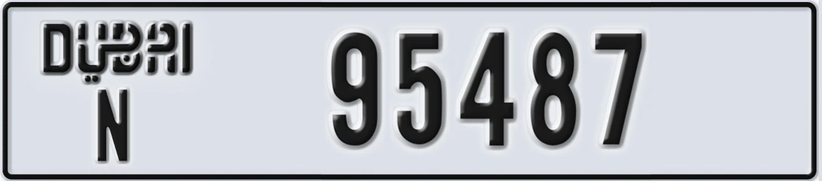 UAE License Plate Dubai N 95487