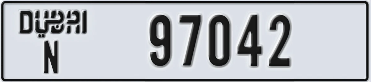 UAE License Plate Dubai N 97042
