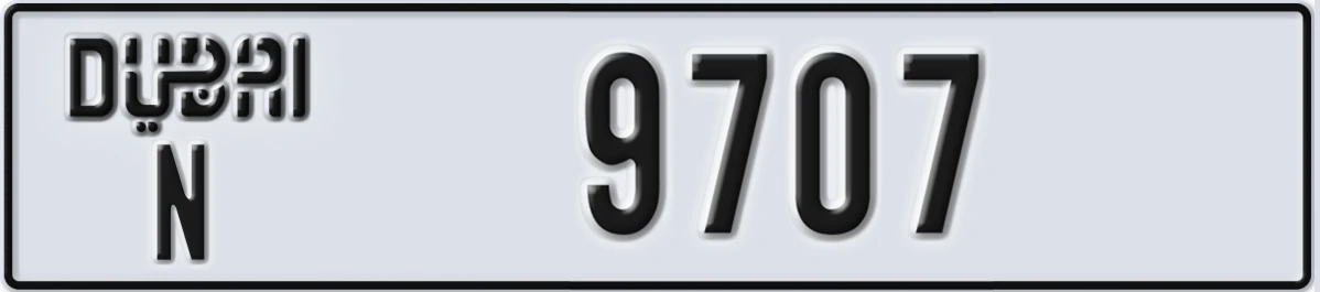 UAE License Plate Dubai N 9707