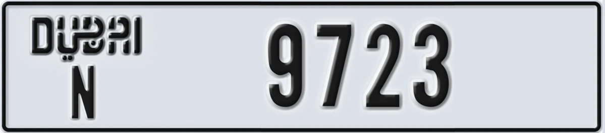 UAE License Plate Dubai N 9723