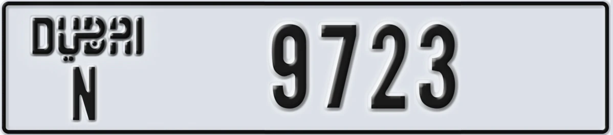 UAE License Plate Dubai N 9723