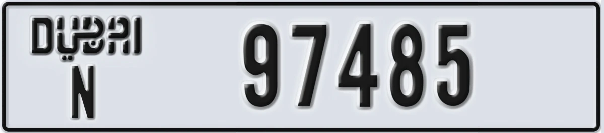 UAE License Plate Dubai N 97485