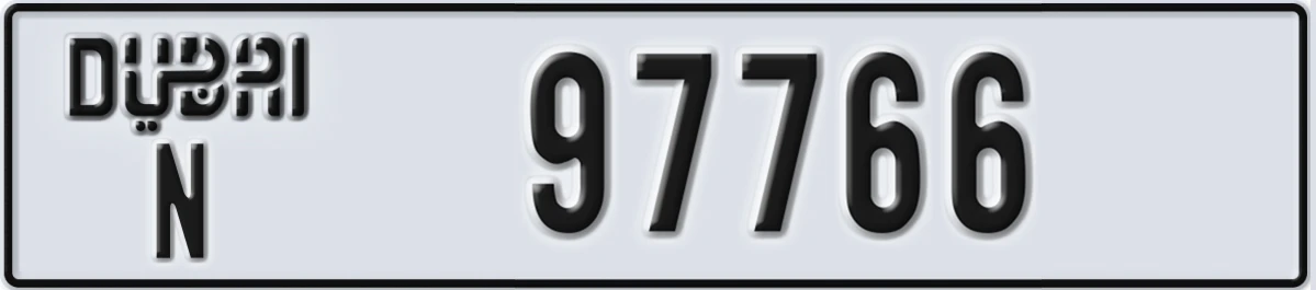 UAE License Plate Dubai N 97766