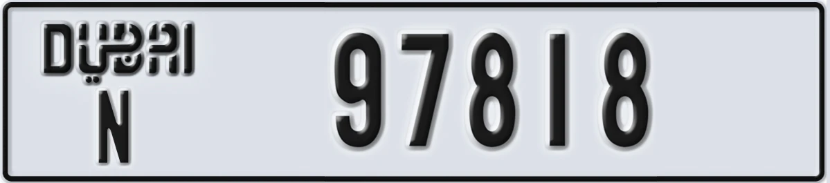 UAE License Plate Dubai N 97818