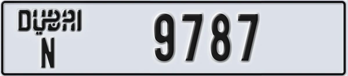 UAE License Plate Dubai N 9787