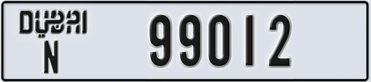 UAE License Plate Dubai N 99012