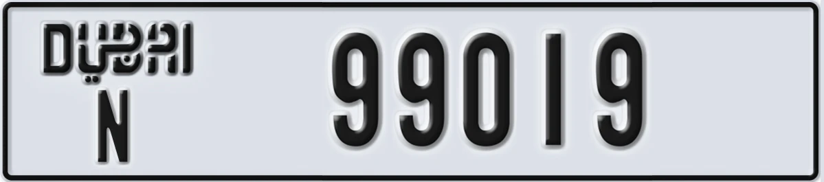 UAE License Plate Dubai N 99019