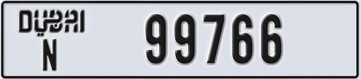 UAE License Plate Dubai N 99766