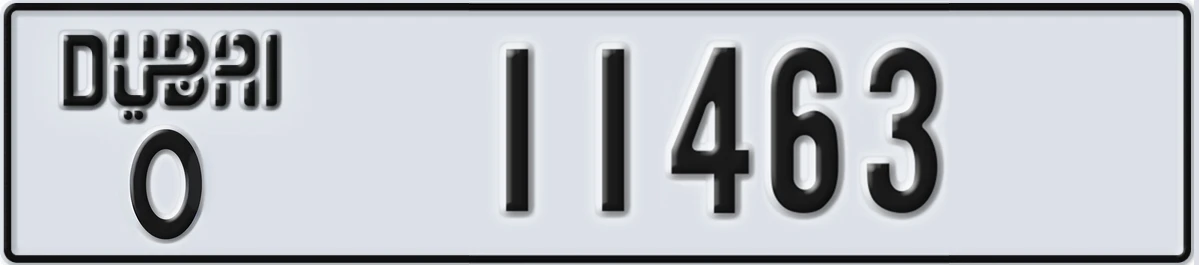 UAE License Plate Dubai O 11463