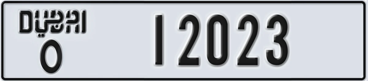 UAE License Plate Dubai O 12023