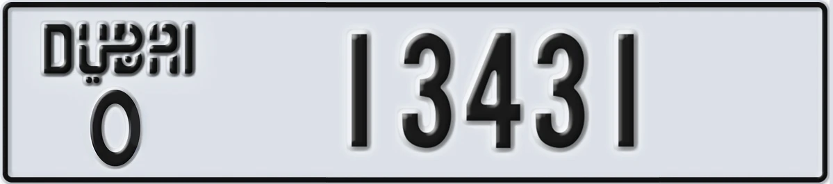 UAE License Plate Dubai O 13431