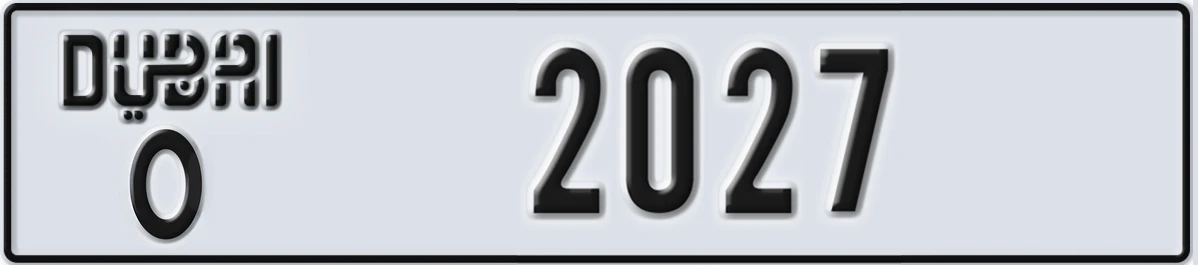 UAE License Plate Dubai O 2027