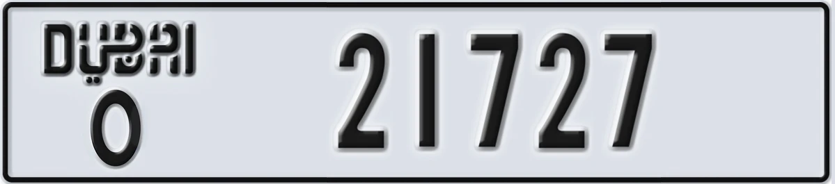 UAE License Plate Dubai O 21727