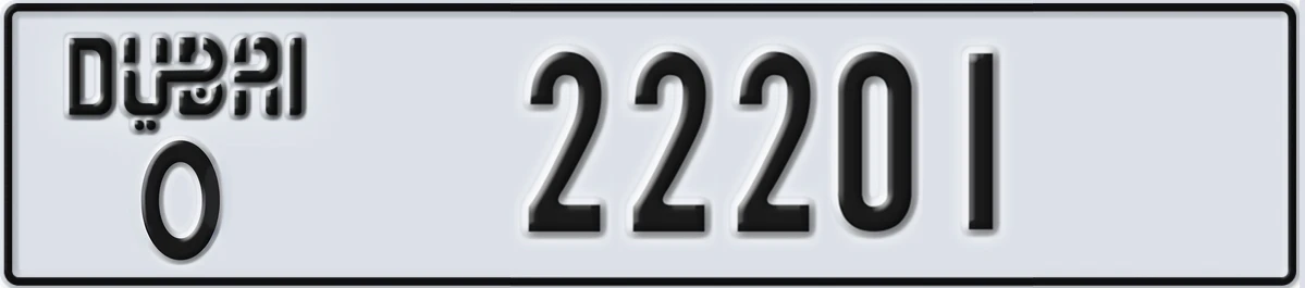 UAE License Plate Dubai O 22201