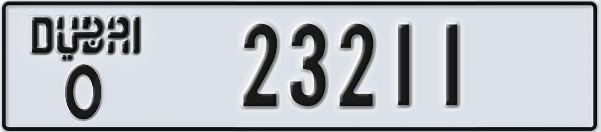 UAE License Plate Dubai O 23211