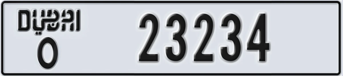 UAE License Plate Dubai O 23234