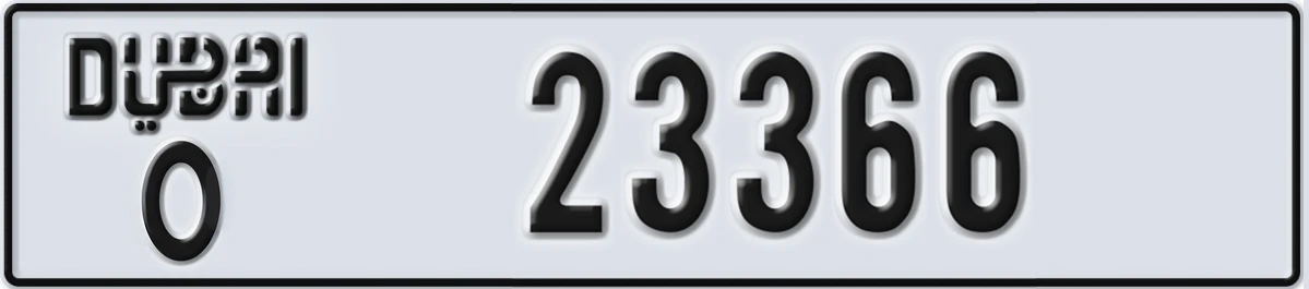 UAE License Plate Dubai O 23366