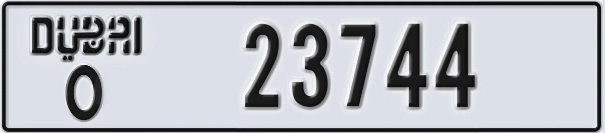 UAE License Plate Dubai O 23744