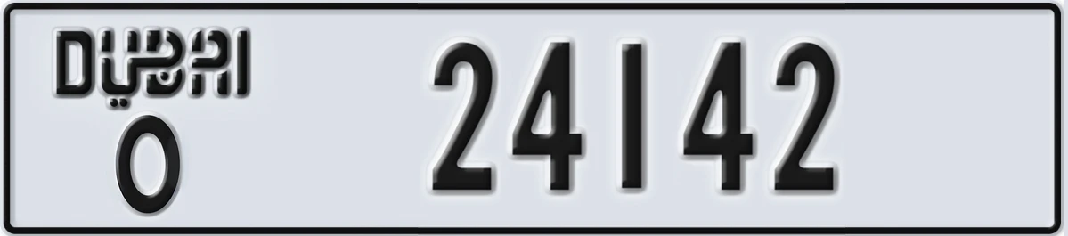 UAE License Plate Dubai O 24142