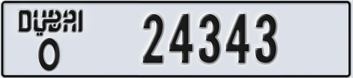 UAE License Plate Dubai O 24343