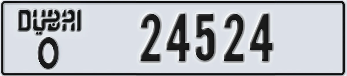 UAE License Plate Dubai O 24524
