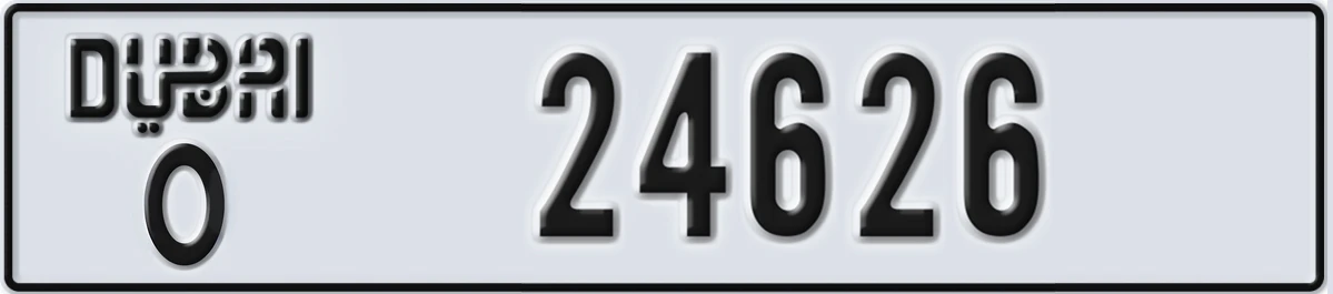 UAE License Plate Dubai O 24626
