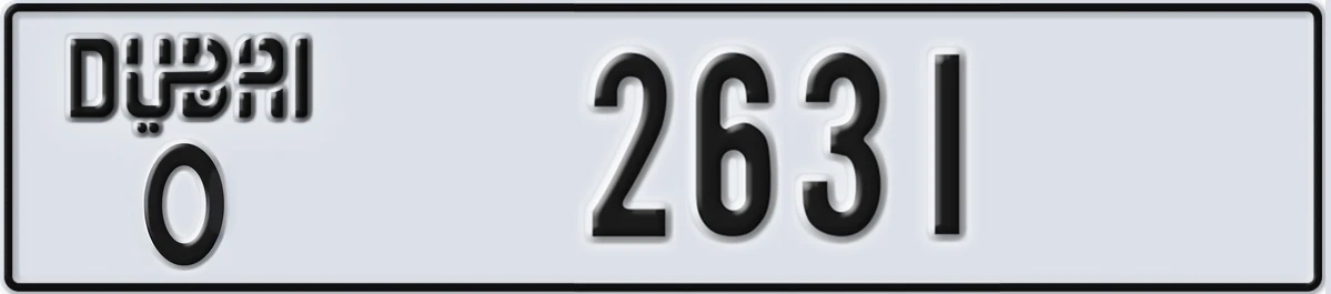 UAE License Plate Dubai O 2631