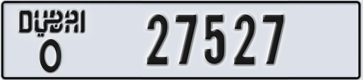 UAE License Plate Dubai O 27527