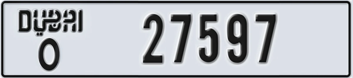 UAE License Plate Dubai O 27597