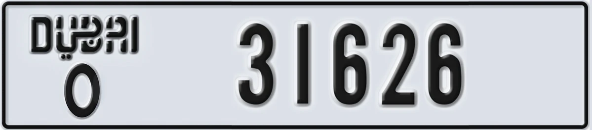 UAE License Plate Dubai O 31626