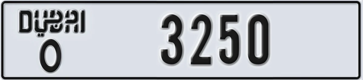 UAE License Plate Dubai O 3250