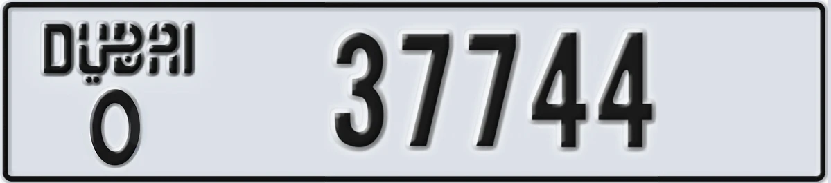 UAE License Plate Dubai O 37744