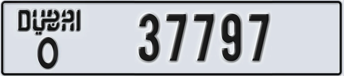 UAE License Plate Dubai O 37797