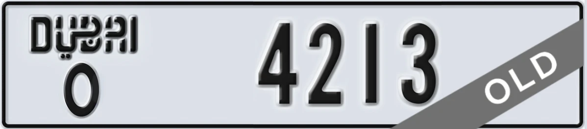 UAE License Plate Dubai O 4213