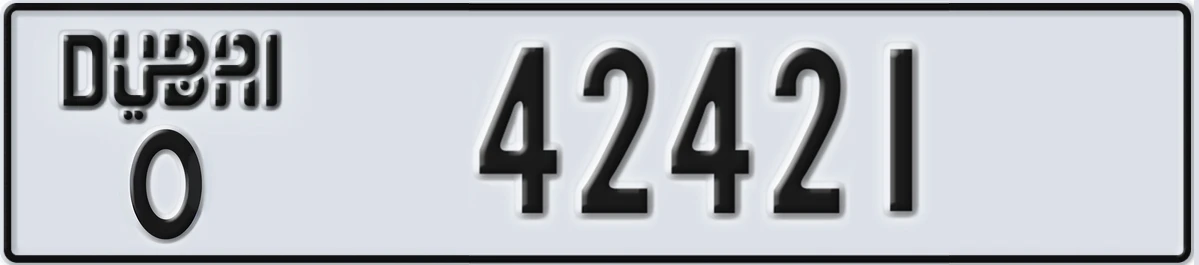 UAE License Plate Dubai O 42421