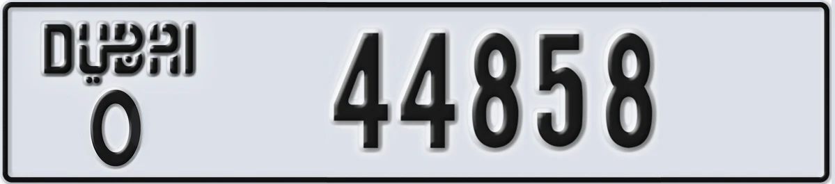 UAE License Plate Dubai O 44858