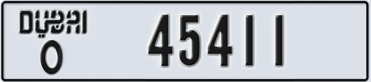 UAE License Plate Dubai O 45411