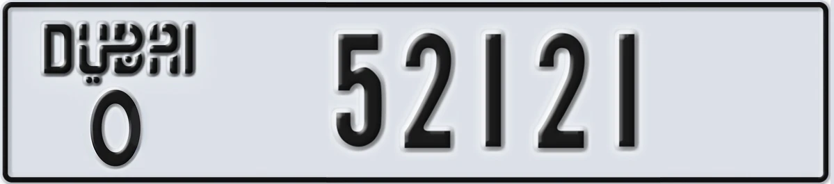 UAE License Plate Dubai O 52121