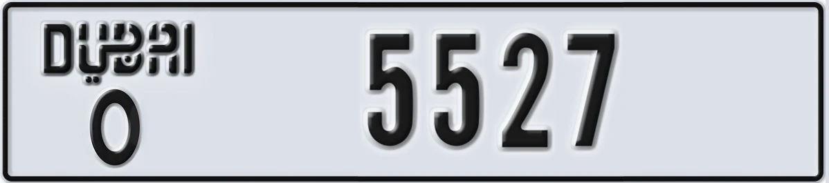 UAE License Plate Dubai O 5527