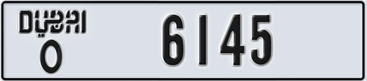 UAE License Plate Dubai O 6145