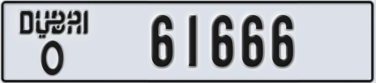UAE License Plate Dubai O 61666