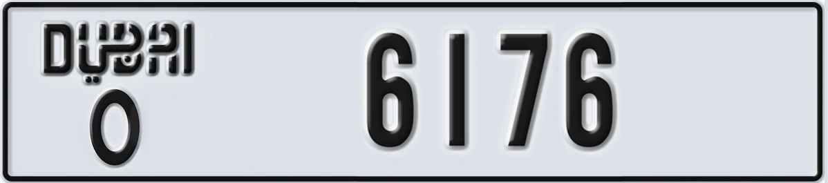 UAE License Plate Dubai O 6176