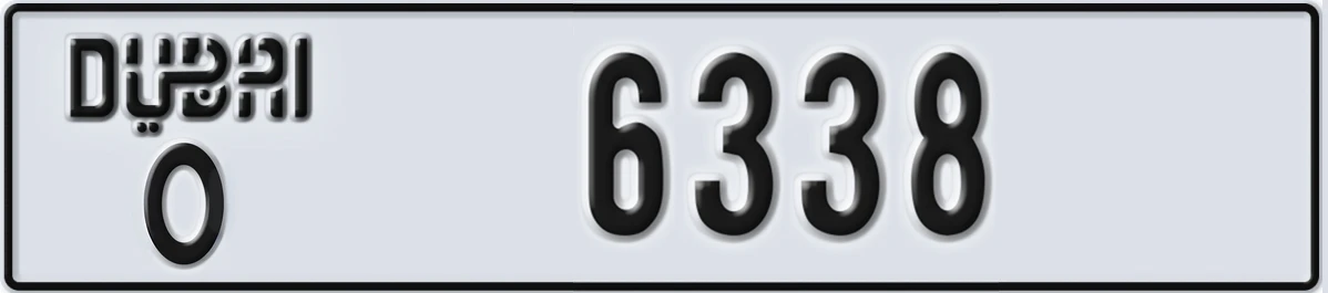 UAE License Plate Dubai O 6338