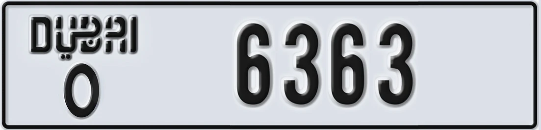 UAE License Plate Dubai O 63X63