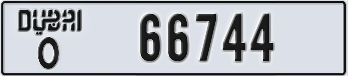 UAE License Plate Dubai O 66744